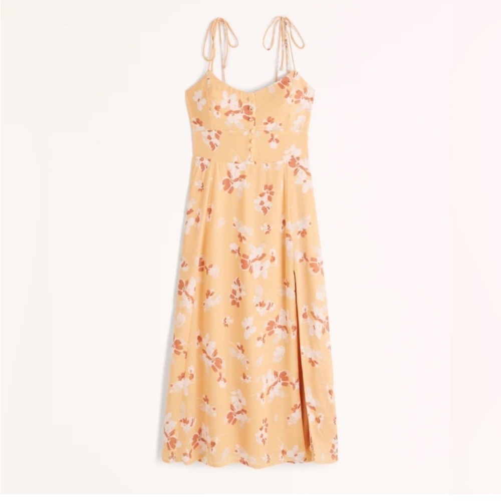 Abercrombie & Fitch Tie-Strap Corset Midi Dress